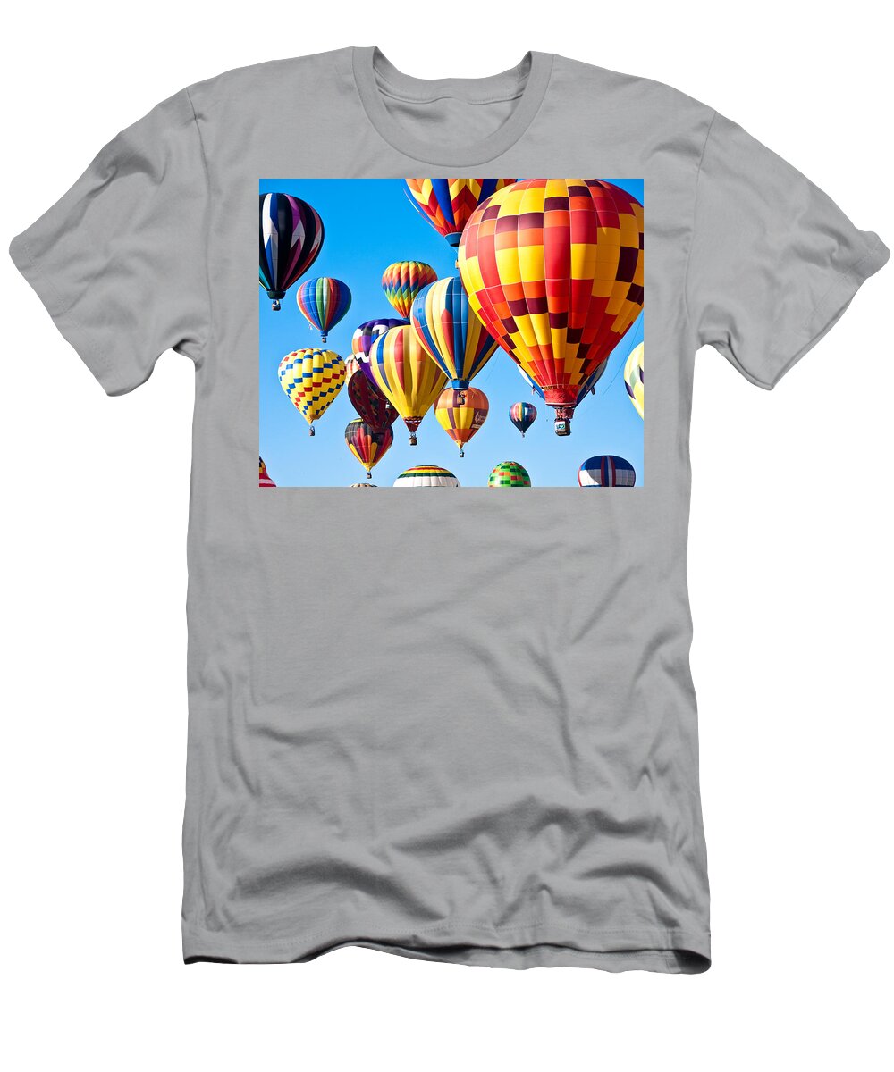 Hot Air Balloons T-Shirt featuring the photograph Sky of Color by Shane Kelly