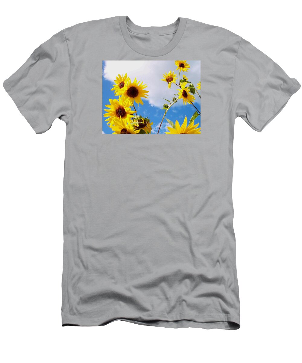Sunflowers T-Shirt featuring the photograph Smile Down on Me by Mary Wolf