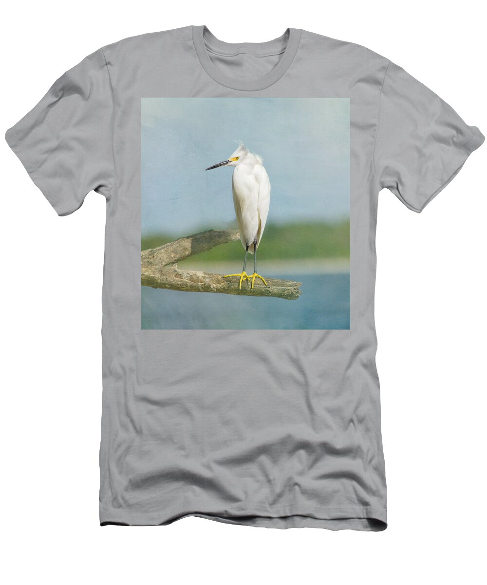 Egret T-Shirt featuring the photograph Snowy Egret by Kim Hojnacki