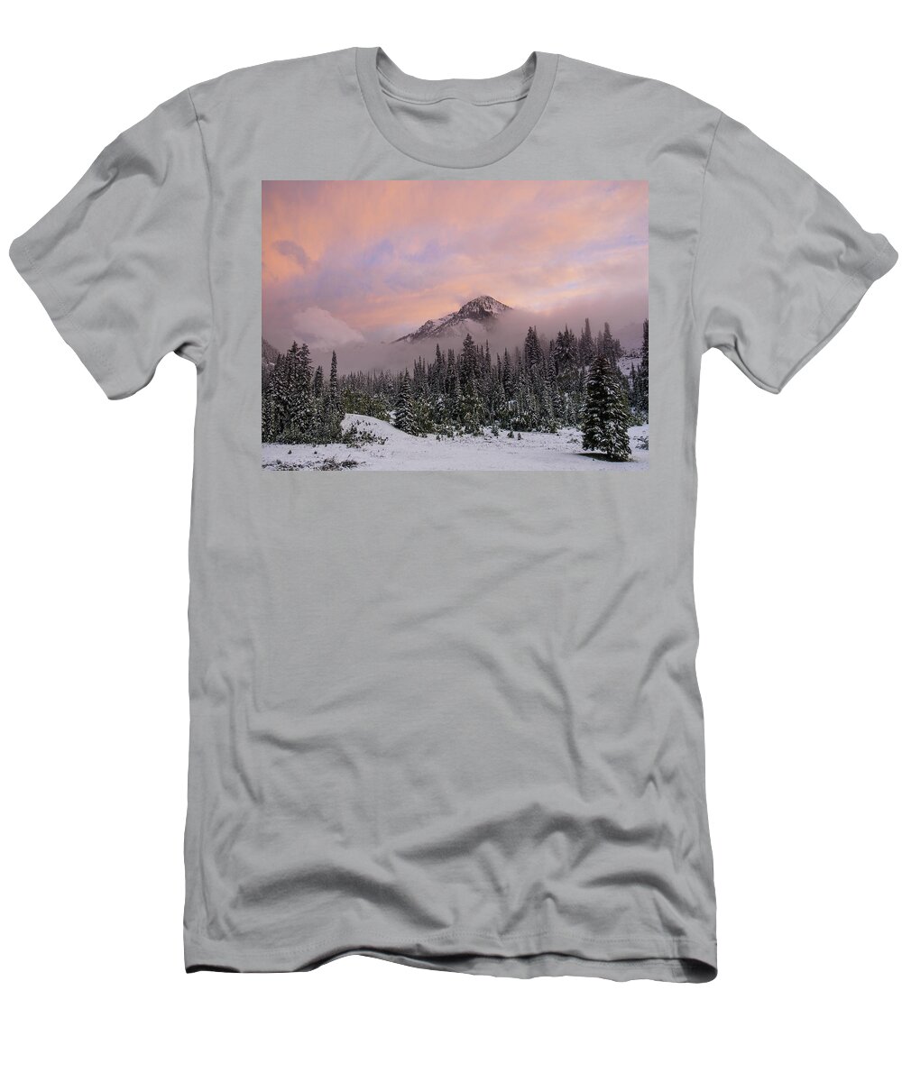 Summer Snow T-Shirt featuring the photograph Snowy Surprise by Emily Dickey