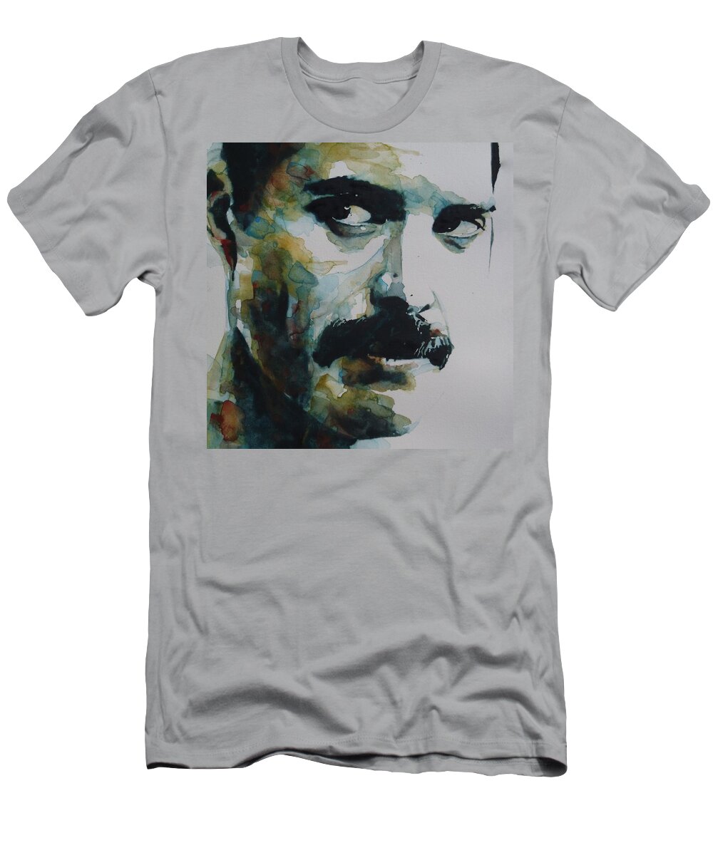 Rock And Roll T-Shirt featuring the painting Freddie Mercury by Paul Lovering