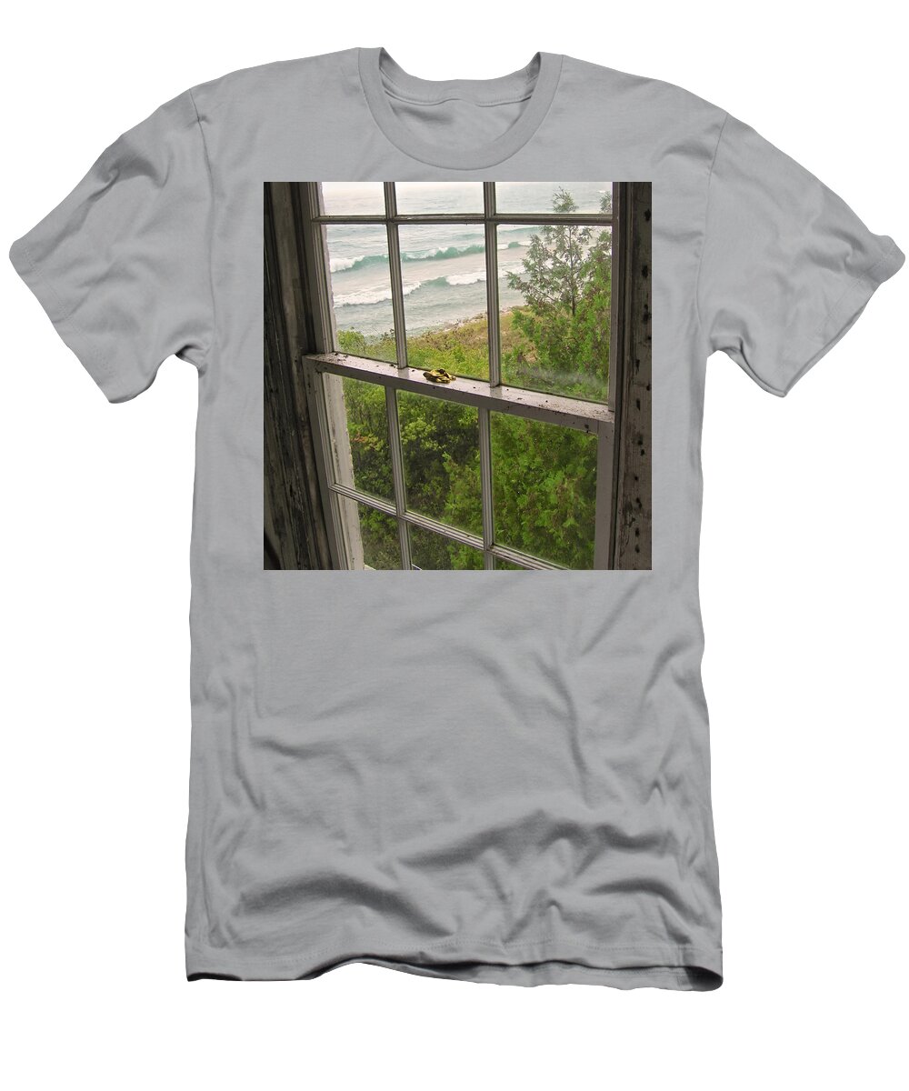 Landscapes T-Shirt featuring the photograph South Manitou Island Lighthouse Window by Mary Lee Dereske