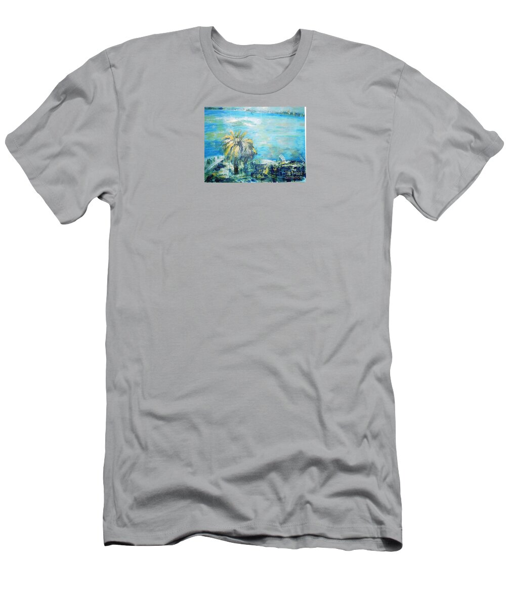 Seascape T-Shirt featuring the painting South of France  Juan les Pins by Fereshteh Stoecklein