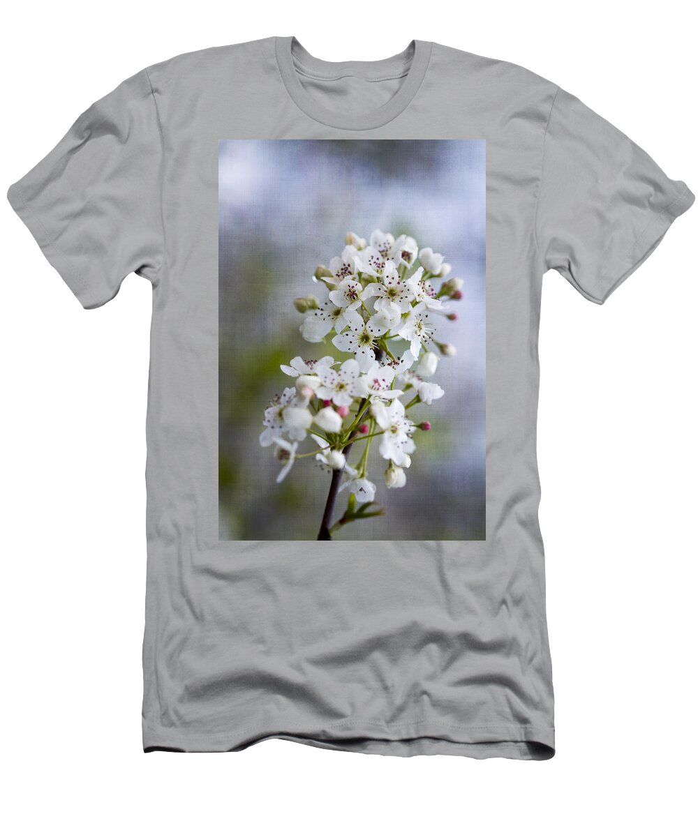 Bradford T-Shirt featuring the photograph Spring Blooming Bradford Pear Blossoms by Kathy Clark