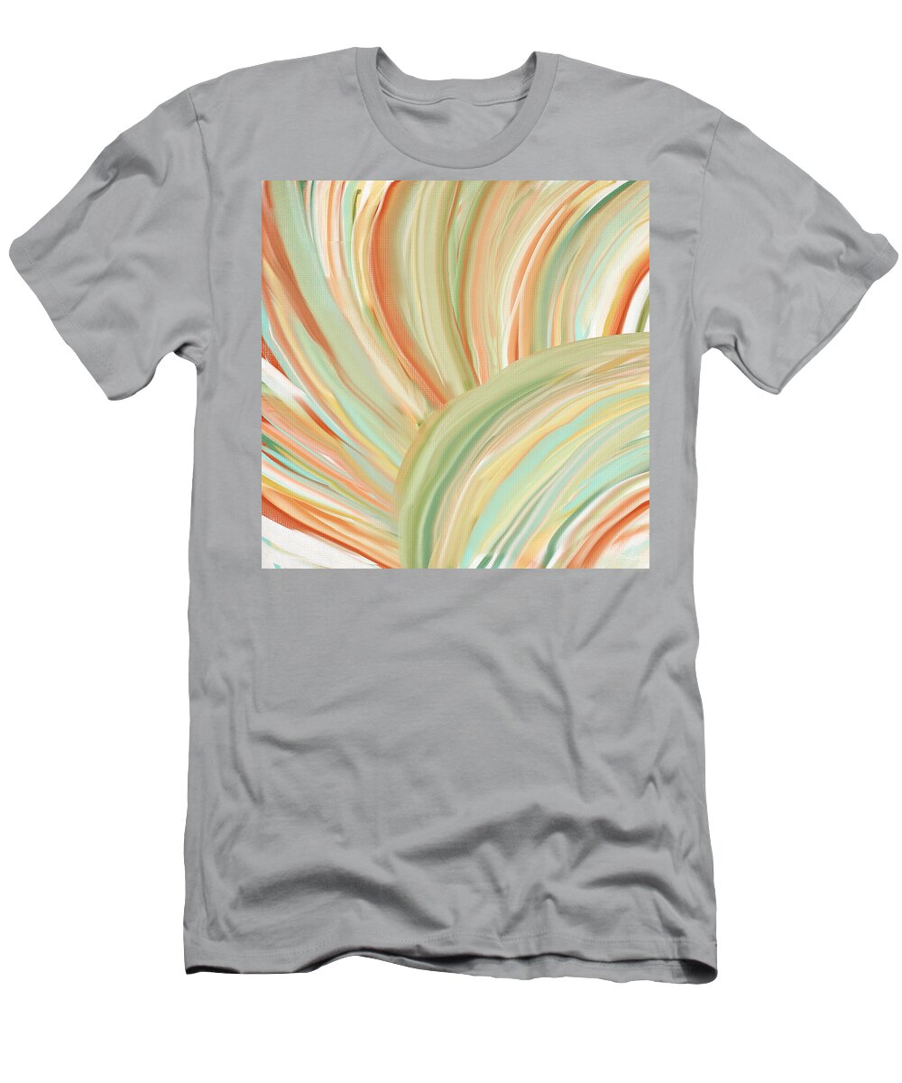 Peach T-Shirt featuring the painting Spring Colors by Lourry Legarde