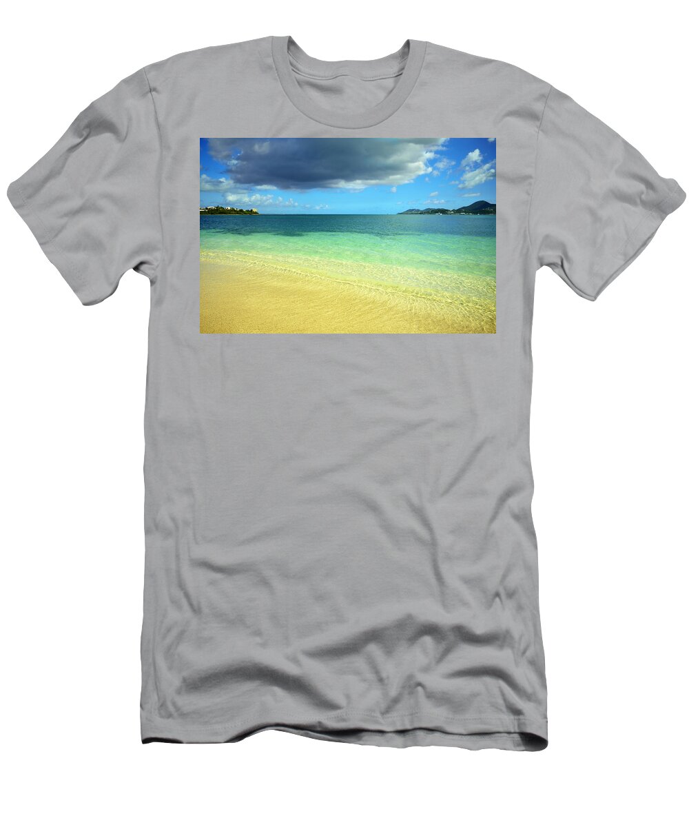 Caribbean T-Shirt featuring the photograph St. Maarten Tropical Paradise by Luke Moore