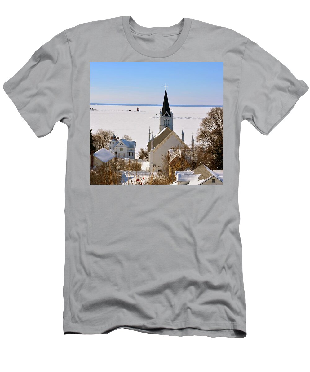 Winter T-Shirt featuring the photograph Ste. Anne's in Winter by Keith Stokes