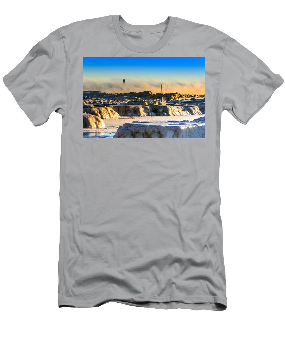 Iceburg T-Shirt featuring the photograph Steamy Iceburgs by James Meyer