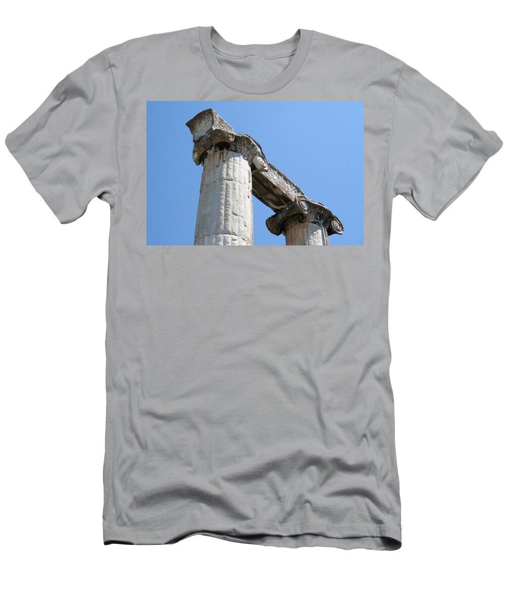 Aphrodisias T-Shirt featuring the photograph Stone Carved Columns At The Temple of Aphrodite by Taiche Acrylic Art