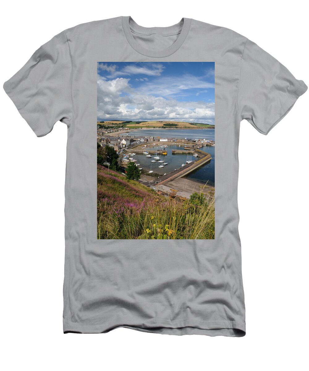 Stonehaven T-Shirt featuring the photograph Stonhaven Harbour Scotland by Jeremy Voisey