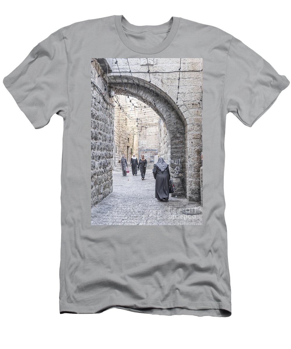 Alley T-Shirt featuring the photograph Street In Jerusalem Old Town Israel by JM Travel Photography