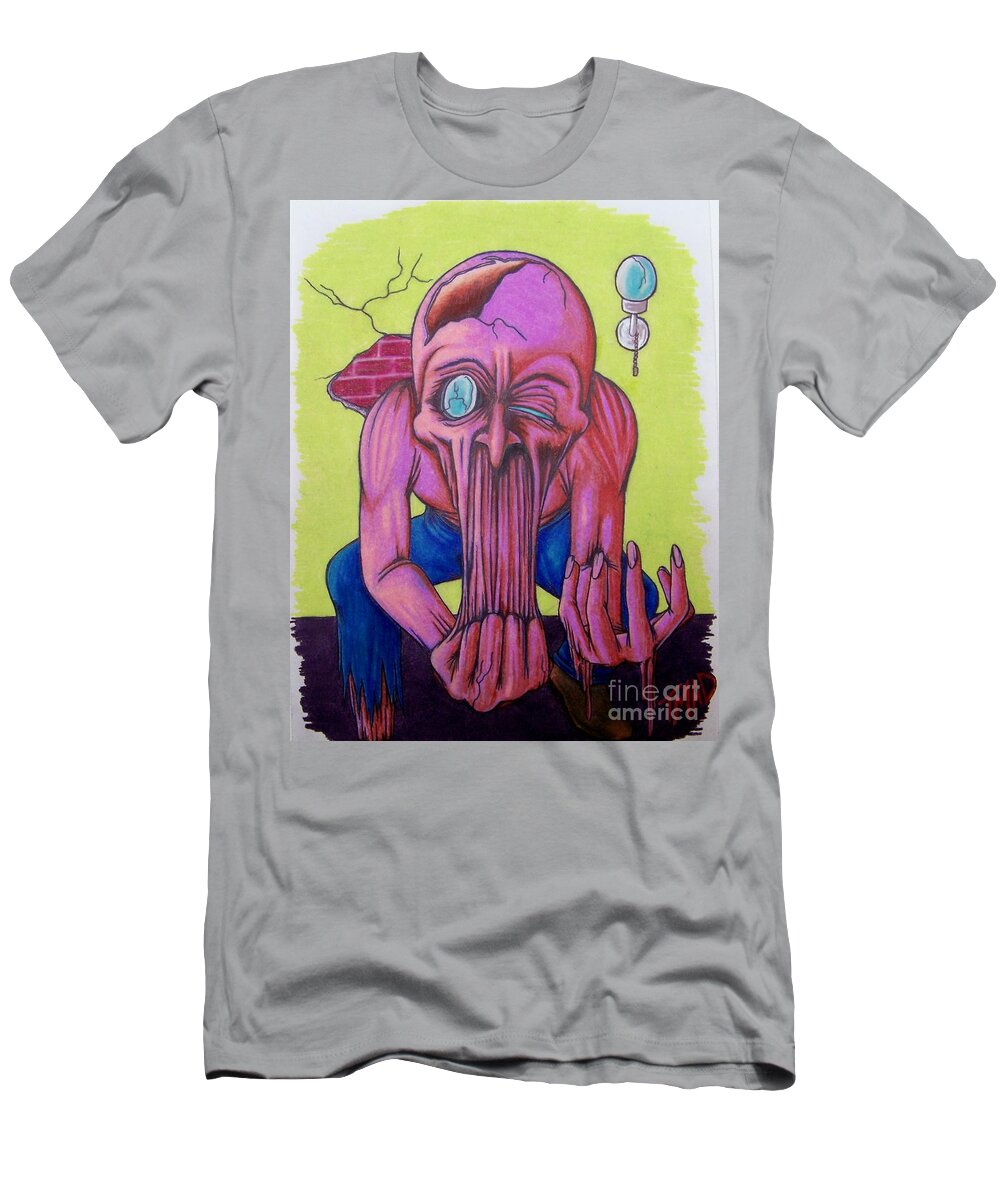 Tmad T-Shirt featuring the drawing Stretching The Truth by Michael TMAD Finney