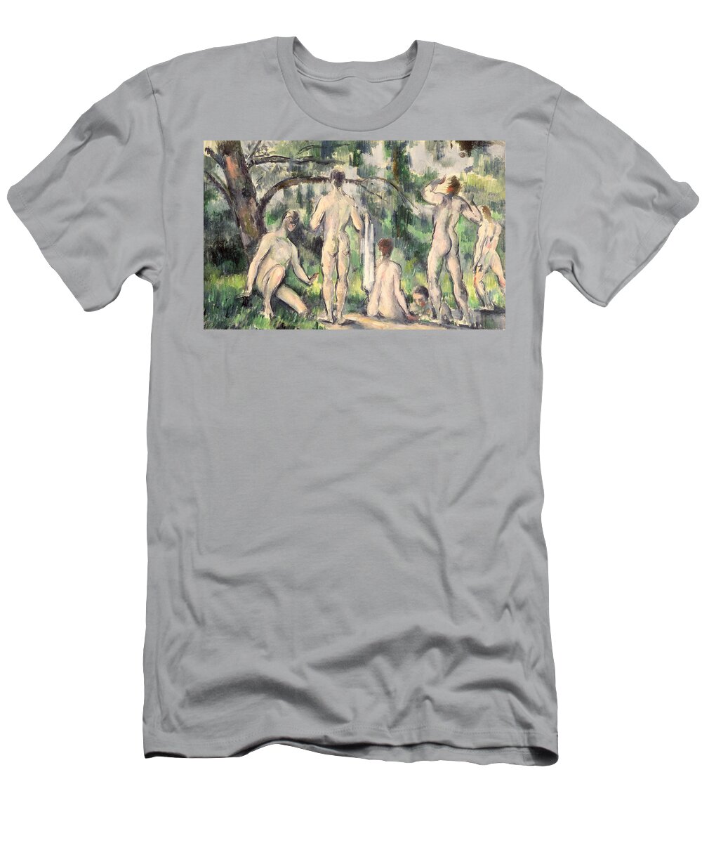 Cezanne T-Shirt featuring the painting Study of Bathers by Paul Cezanne
