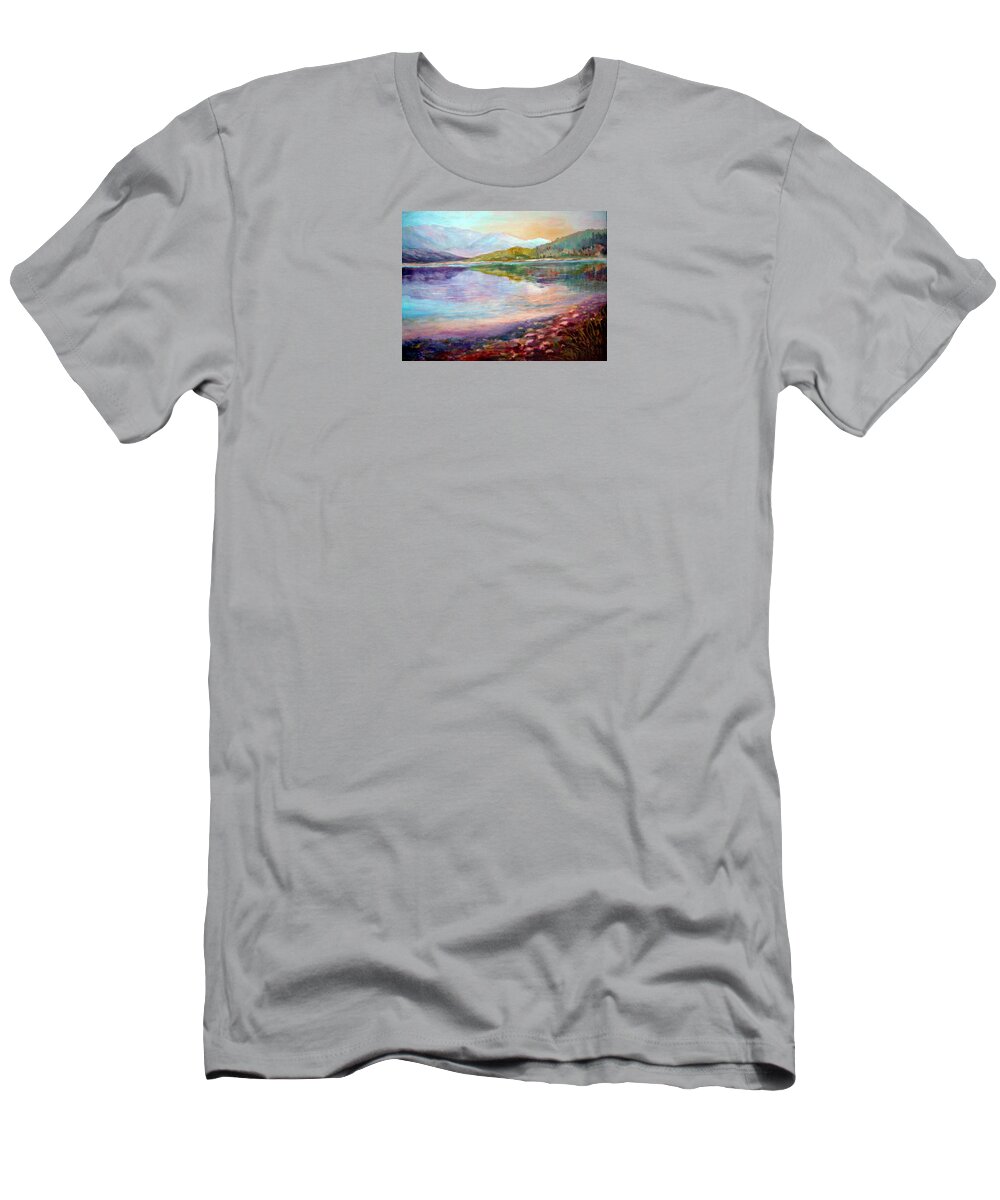 Mountains T-Shirt featuring the painting Summer Afternoon by Sher Nasser