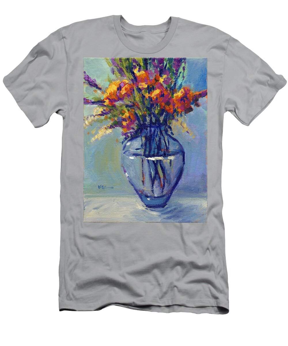 Summer T-Shirt featuring the painting Summer Bouquet 1 by Konnie Kim