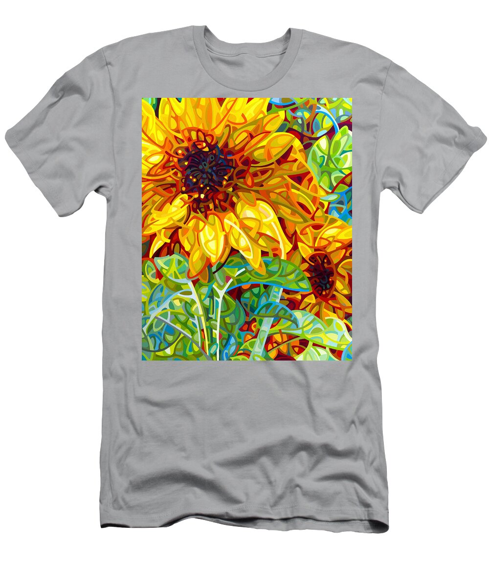 Summer T-Shirt featuring the painting Summer in the Garden by Mandy Budan