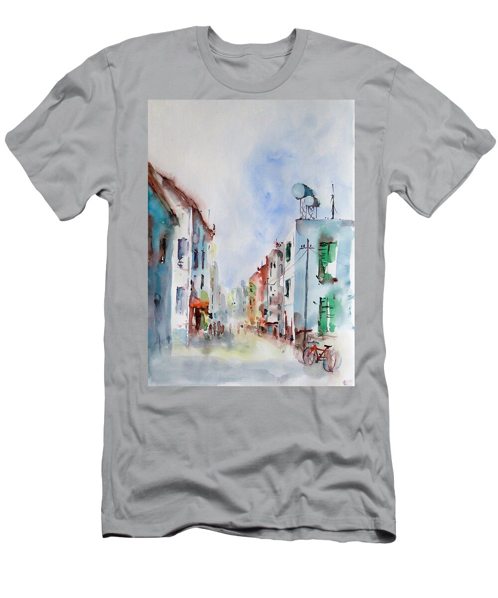 Summer T-Shirt featuring the painting Summer morning by Faruk Koksal