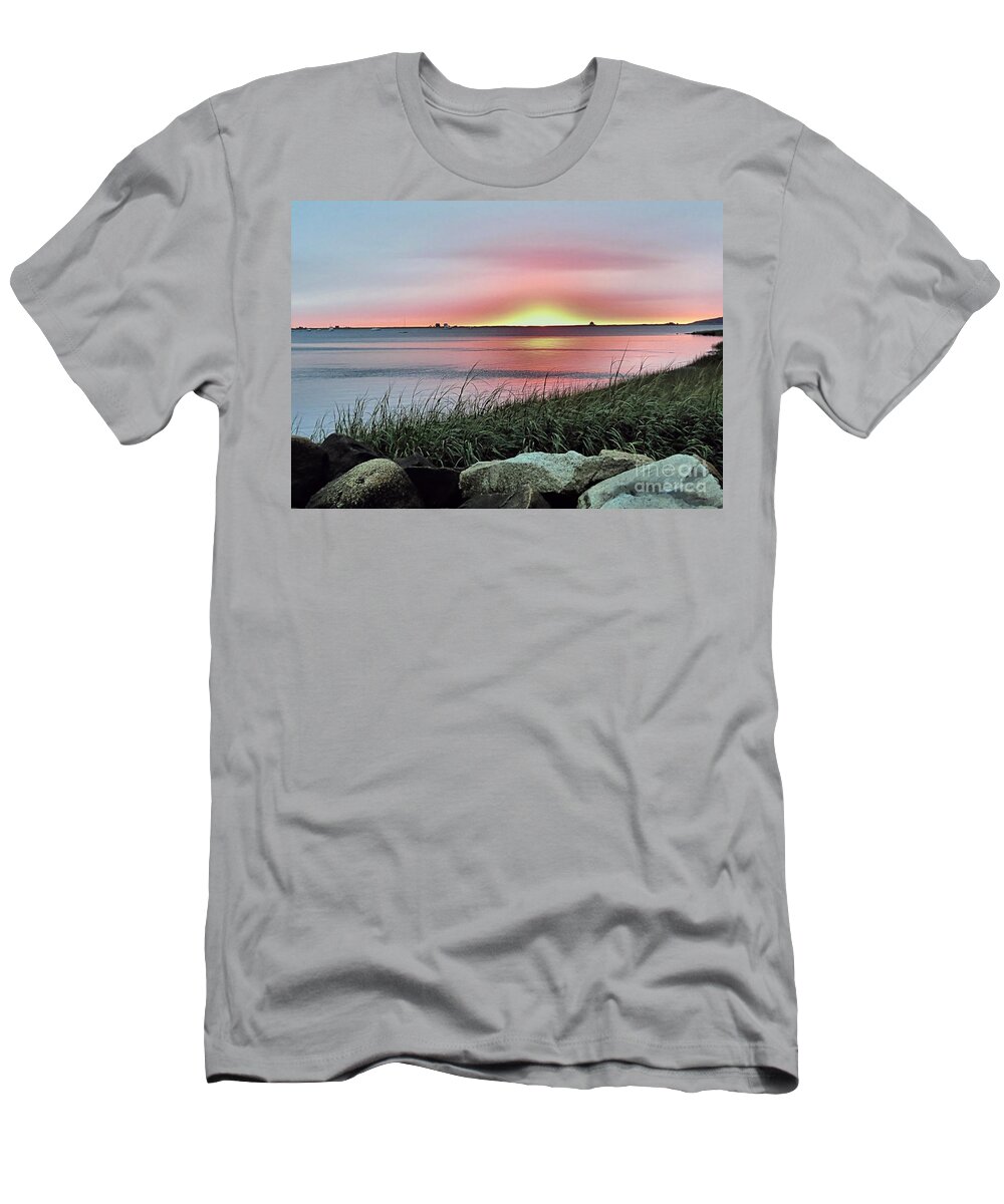 Sunrise T-Shirt featuring the photograph Sunrise Over the Bay by Janice Drew