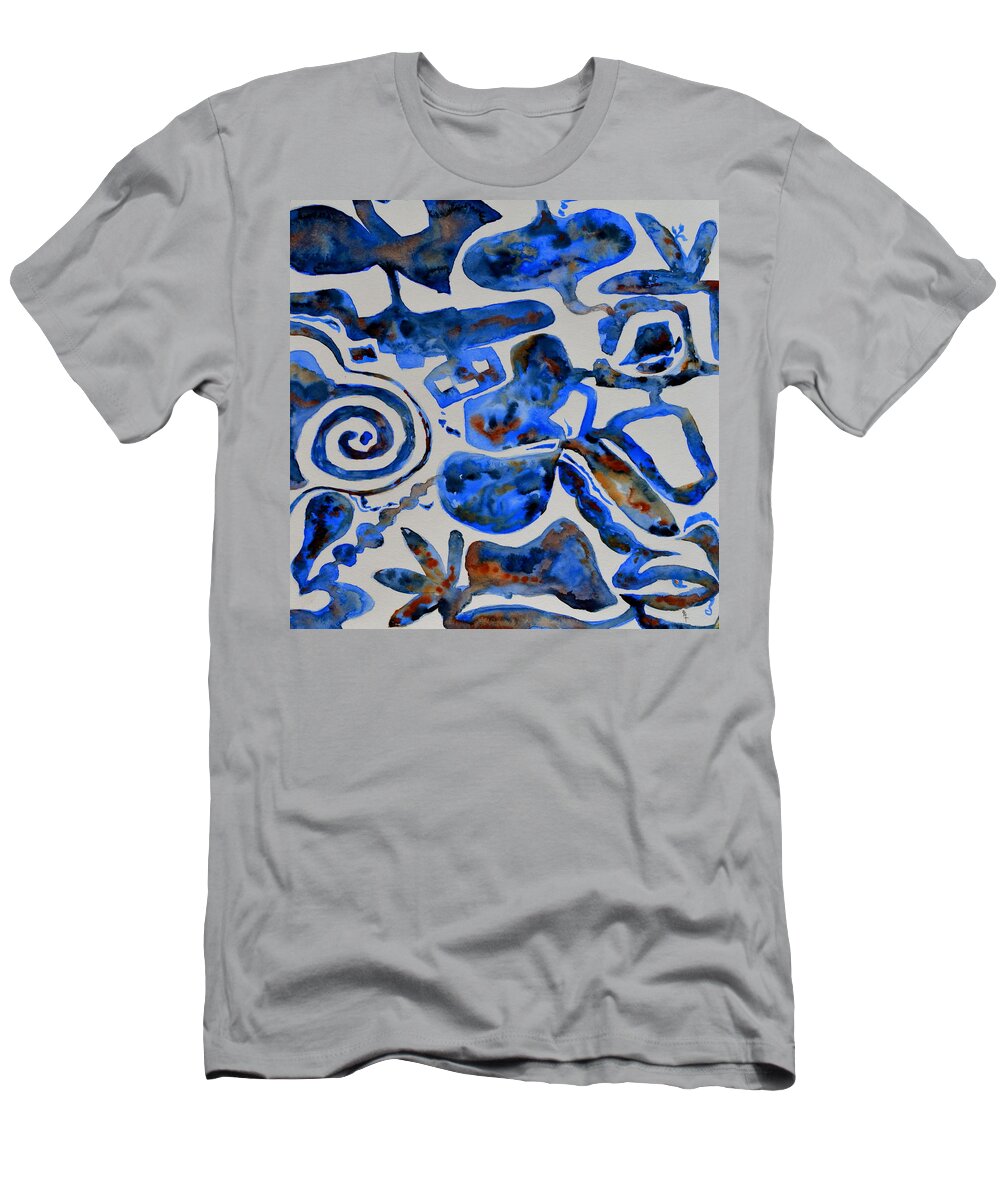Tangled Up In Blue T-Shirt featuring the painting Tangled Up In Blue by Beverley Harper Tinsley