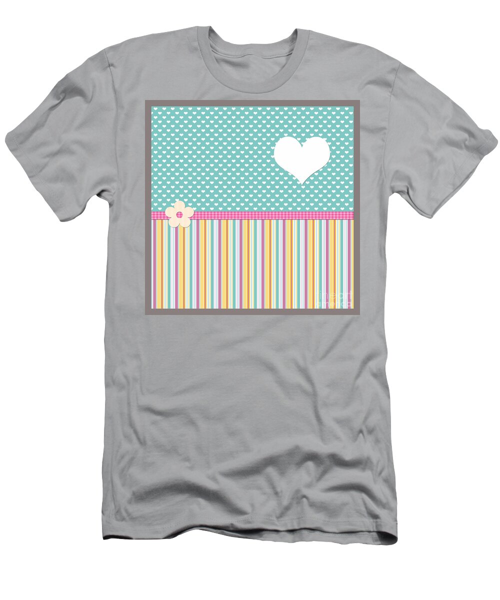 Heart T-Shirt featuring the photograph Teal Polka Heart by Nina Ficur Feenan