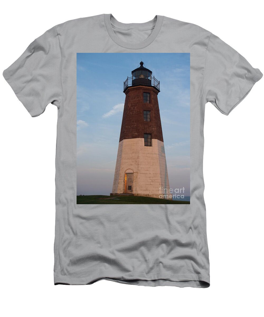 Point Judith Light T-Shirt featuring the photograph The 1856 Point Judith Light by Anna Lisa Yoder