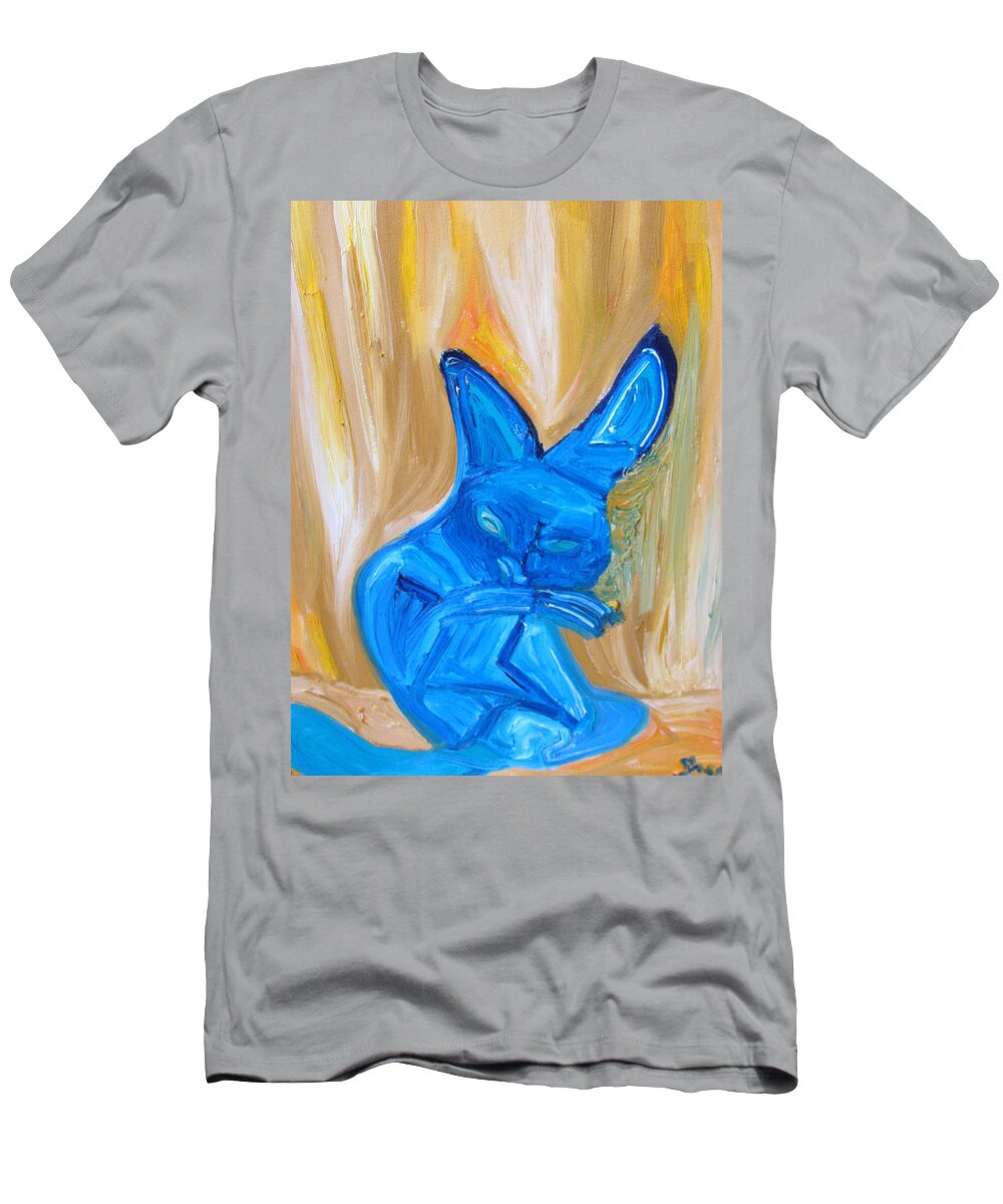 Cat T-Shirt featuring the painting The Cat Camelion by Shea Holliman