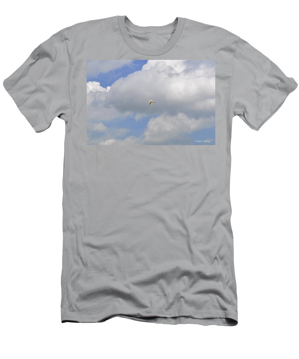 Great Egret T-Shirt featuring the photograph The Flight of the Great Egret by Verana Stark