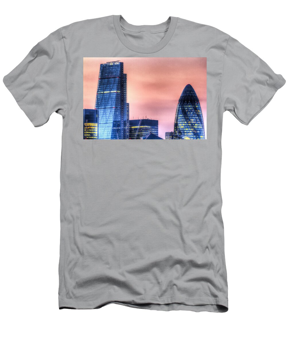 Cheesegrater T-Shirt featuring the photograph The Gherkin and the Cheesgrater London by David Pyatt
