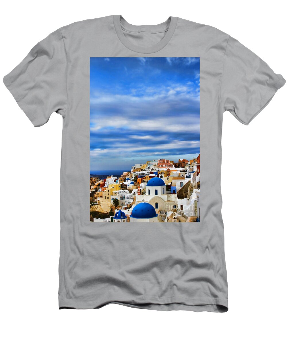 Tom Prendergast T-Shirt featuring the photograph The Greek Isles-Oia by Tom Prendergast