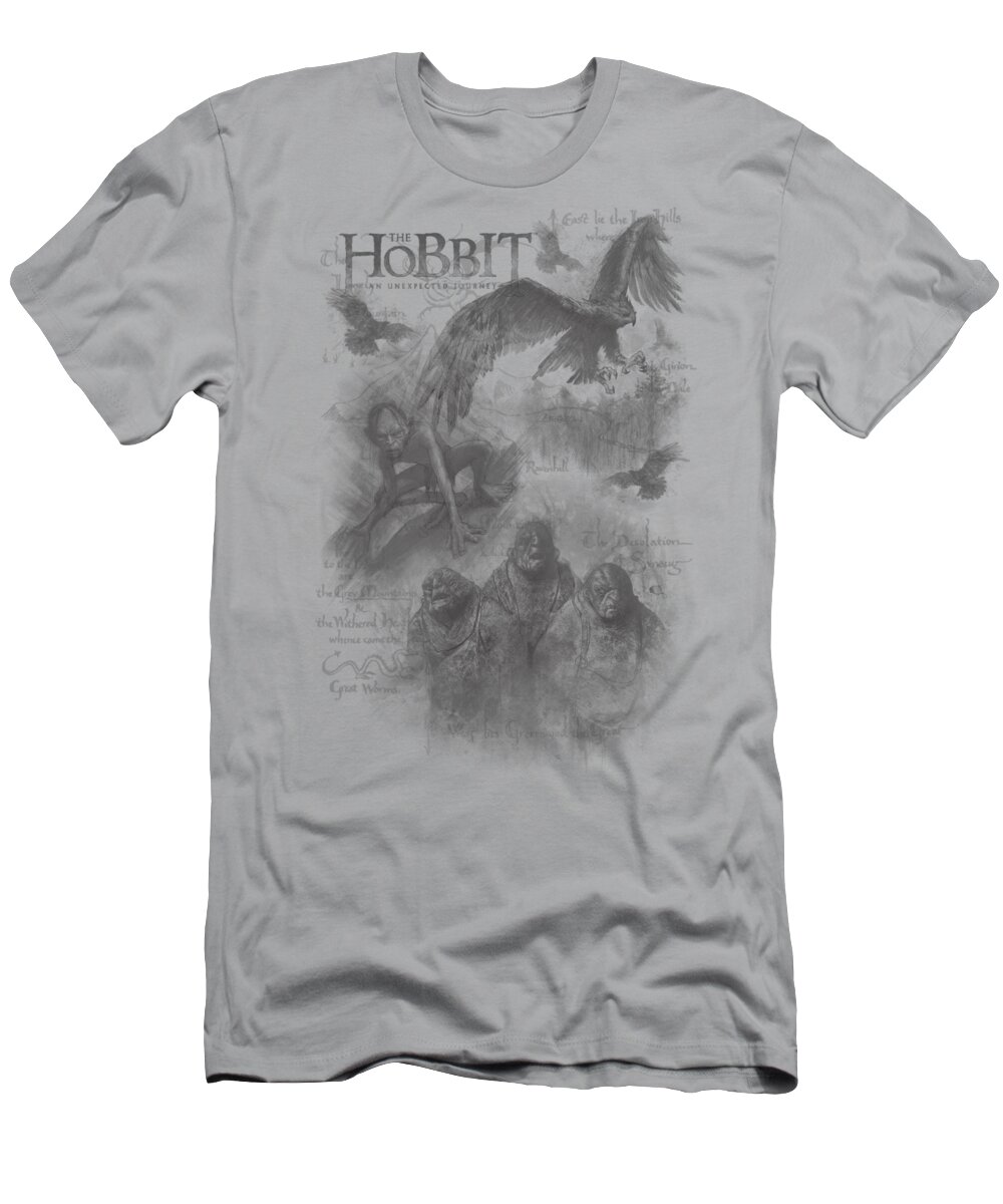 The Hobbit T-Shirt featuring the digital art The Hobbit - Sketches by Brand A