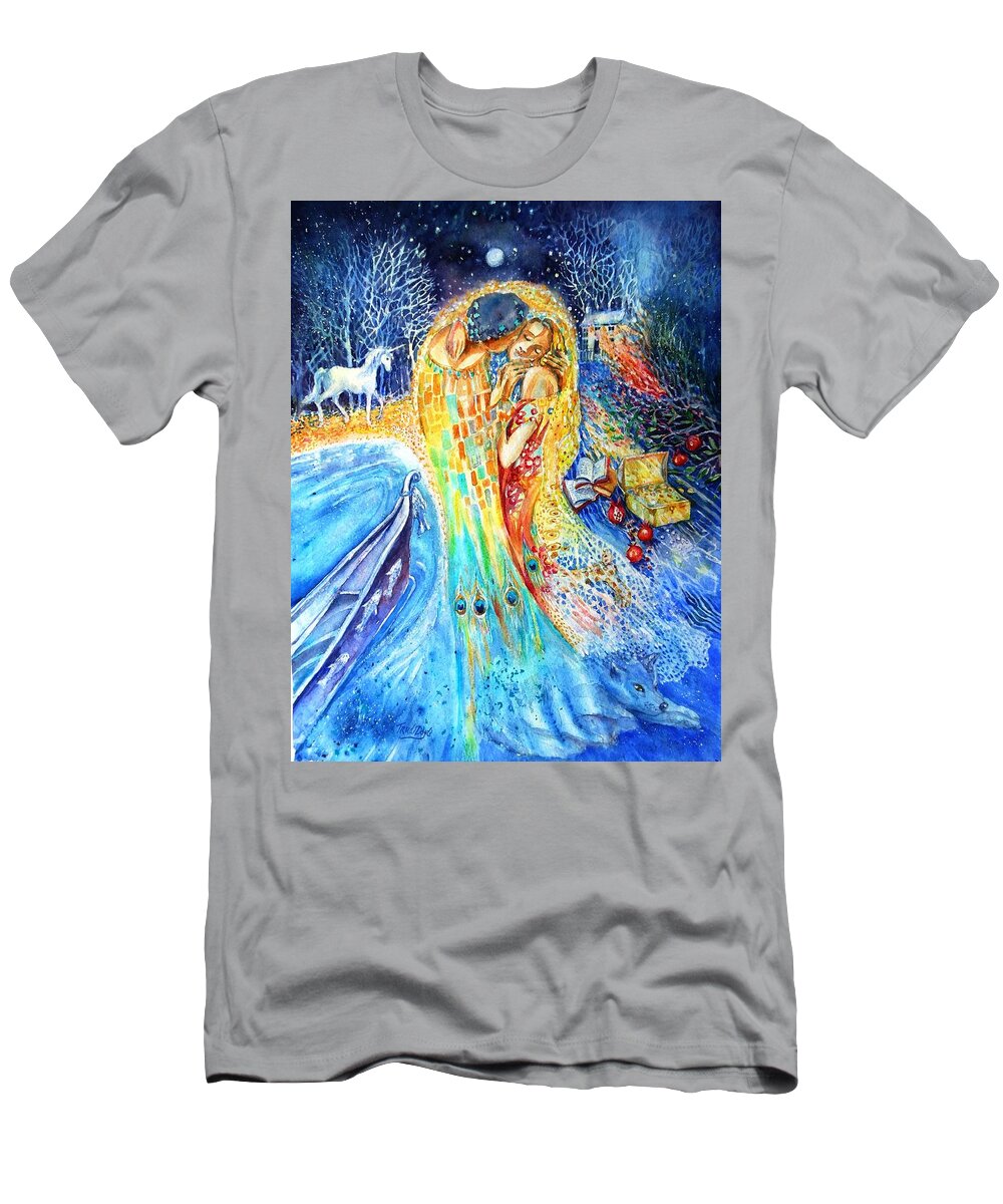 The Kiss T-Shirt featuring the painting The Homecoming Kiss after Gustav Klimt by Trudi Doyle