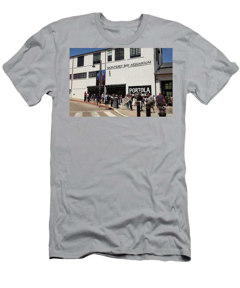 Monterey T-Shirt featuring the photograph The Monterey Bay Aquarium On Monterey Cannery Row California 5D25015 by Wingsdomain Art and Photography