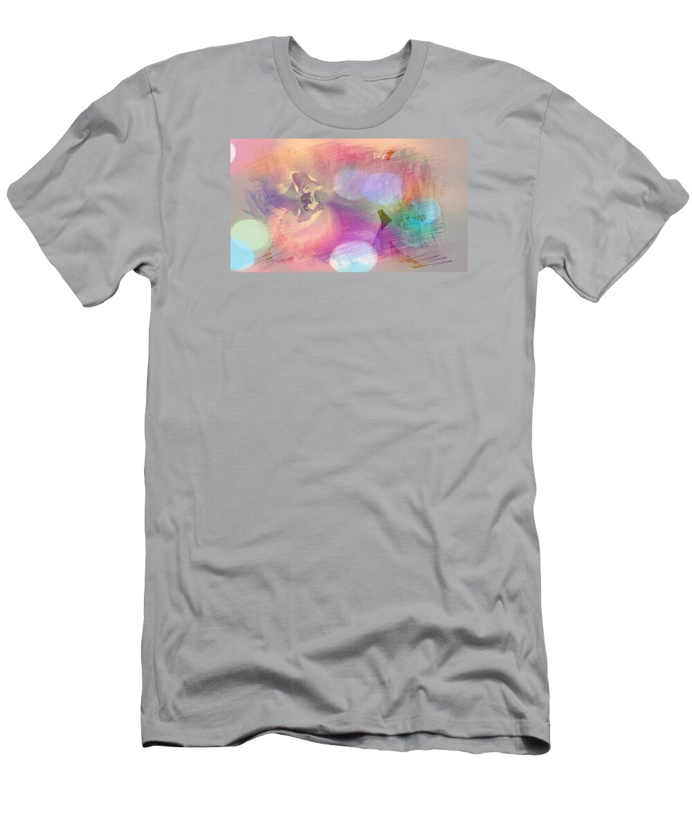 Floral T-Shirt featuring the painting The Magic Petal by Xueyin Chen