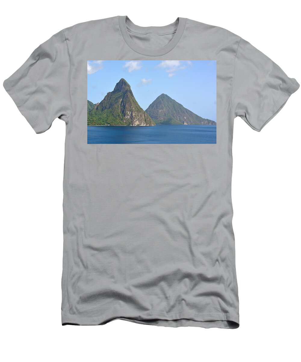 The Pitons - St. Lucia T-Shirt by Brendan Reals - Fine Art America