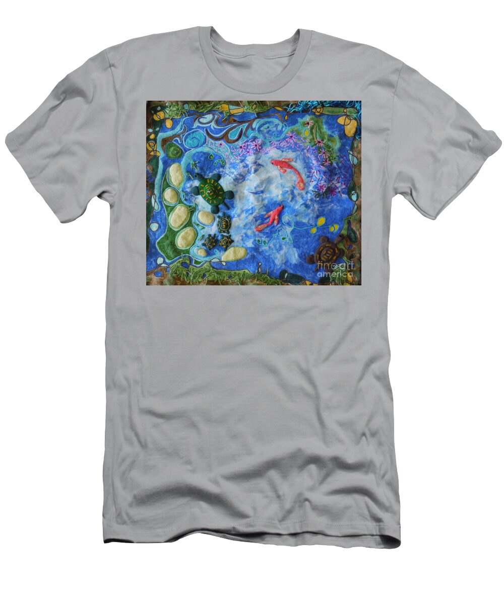 Pond T-Shirt featuring the painting The Pond by Heather Hennick