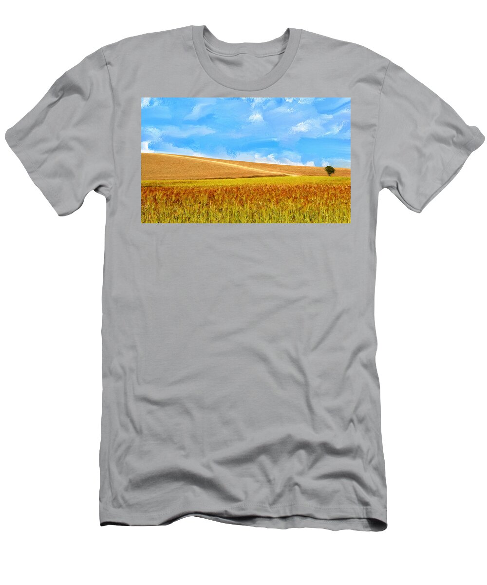 Home T-Shirt featuring the painting The Road Back Home by Dominic Piperata
