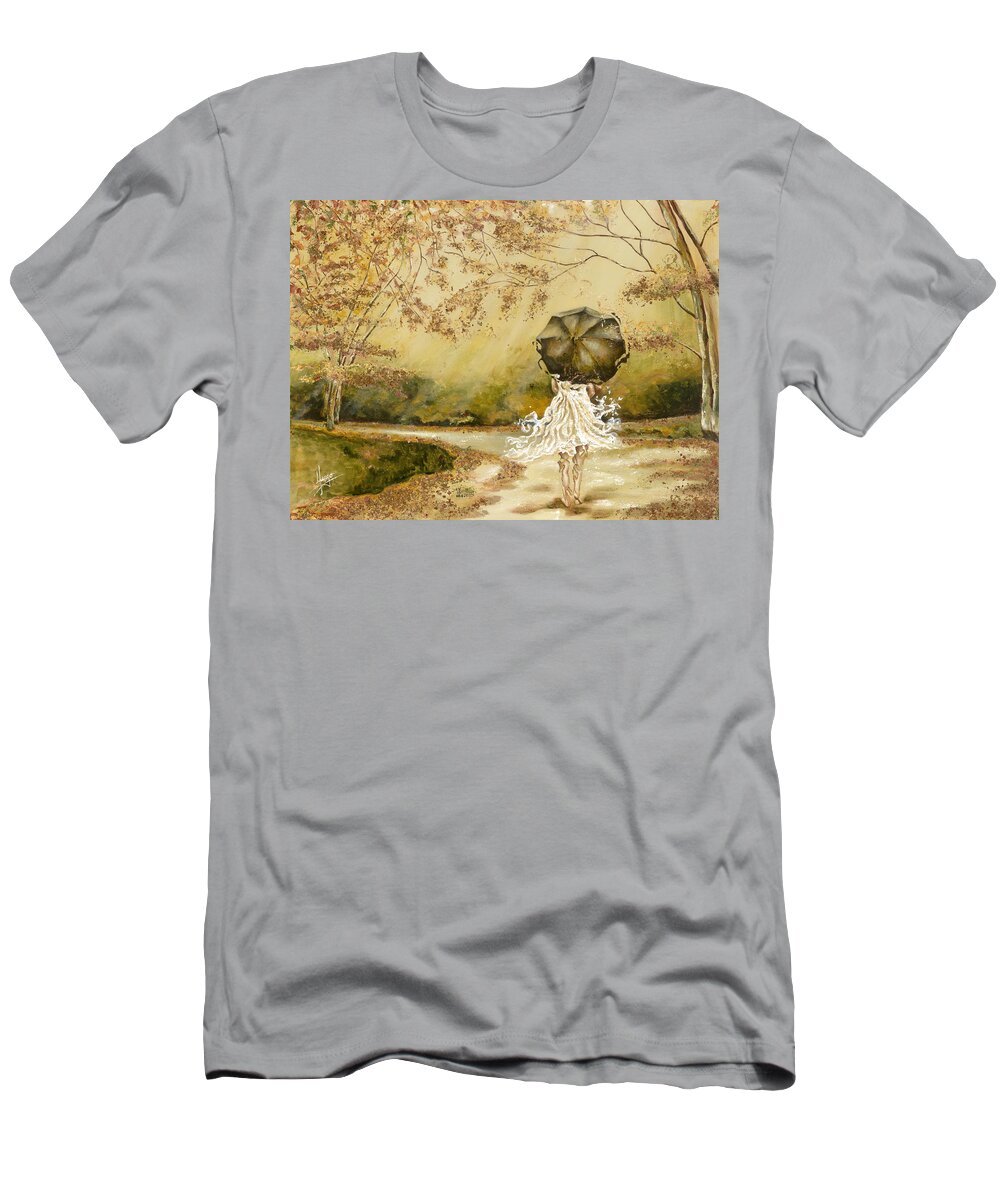 Women T-Shirt featuring the painting The road by Karina Llergo
