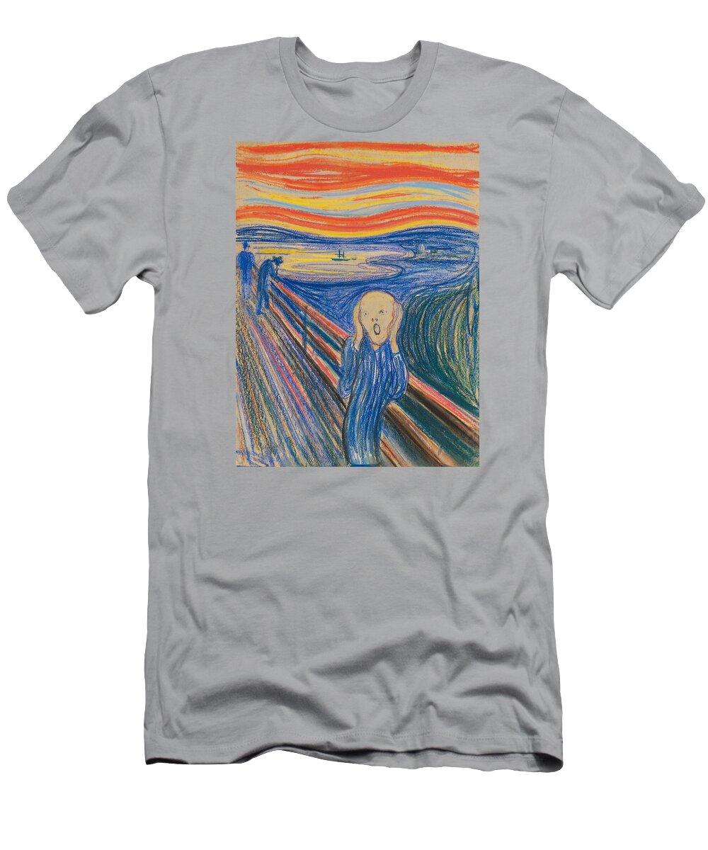 Cry T-Shirt featuring the painting The Scream #20 by Edvard Munch
