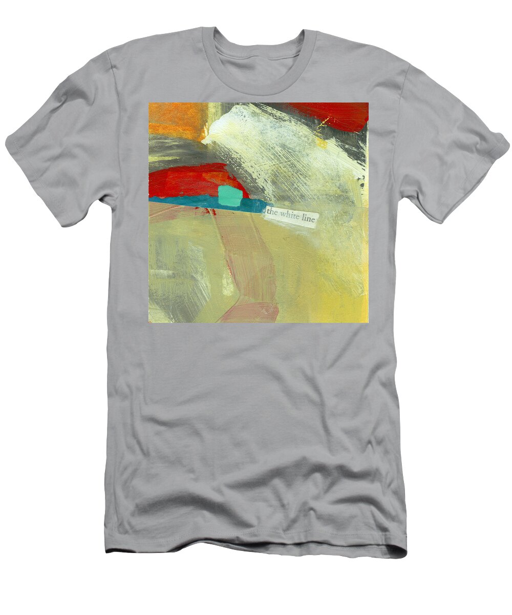 4x4 T-Shirt featuring the painting The White Line by Jane Davies