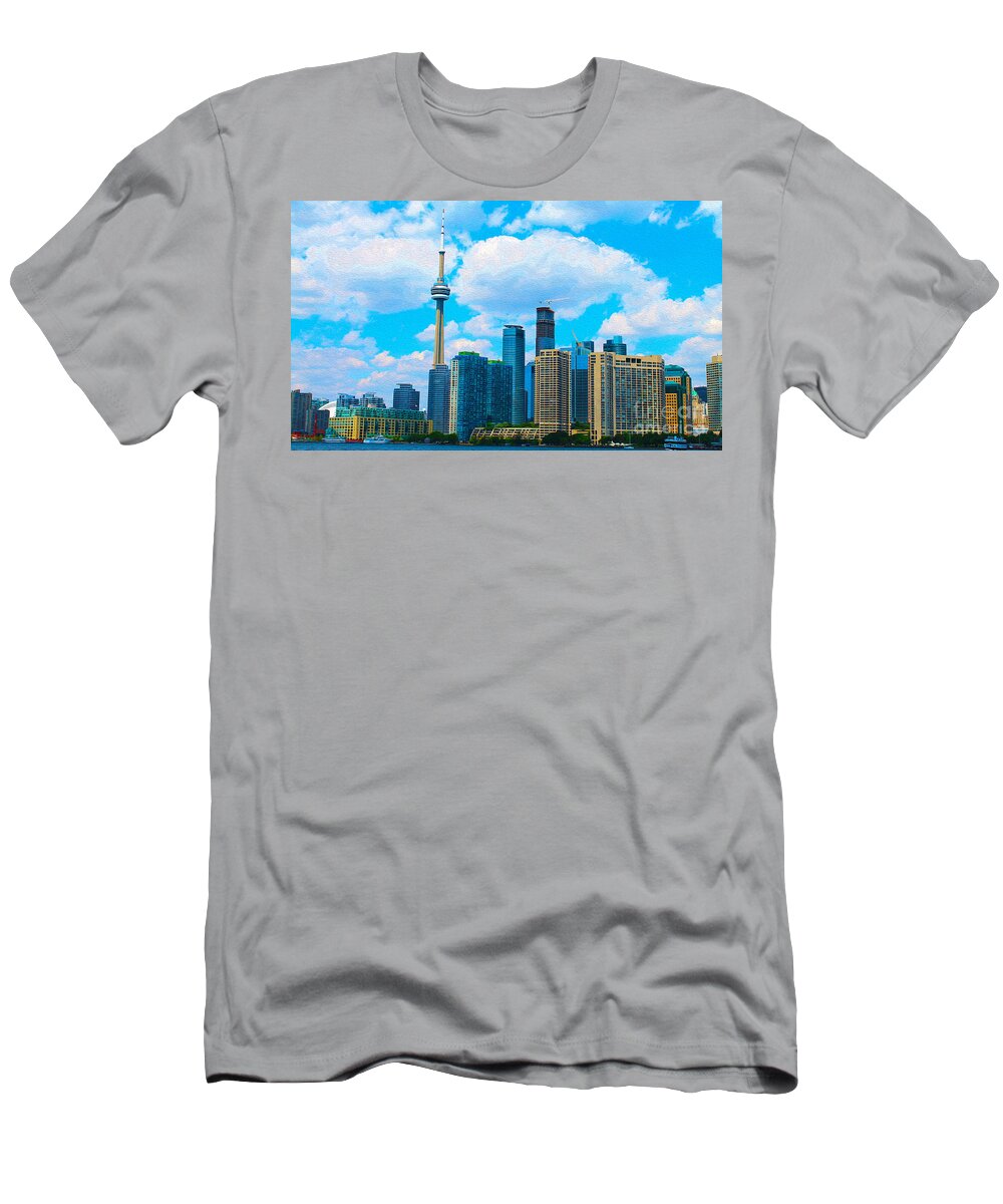 Summer T-Shirt featuring the photograph Toronto Skyline in Summer by Nina Silver