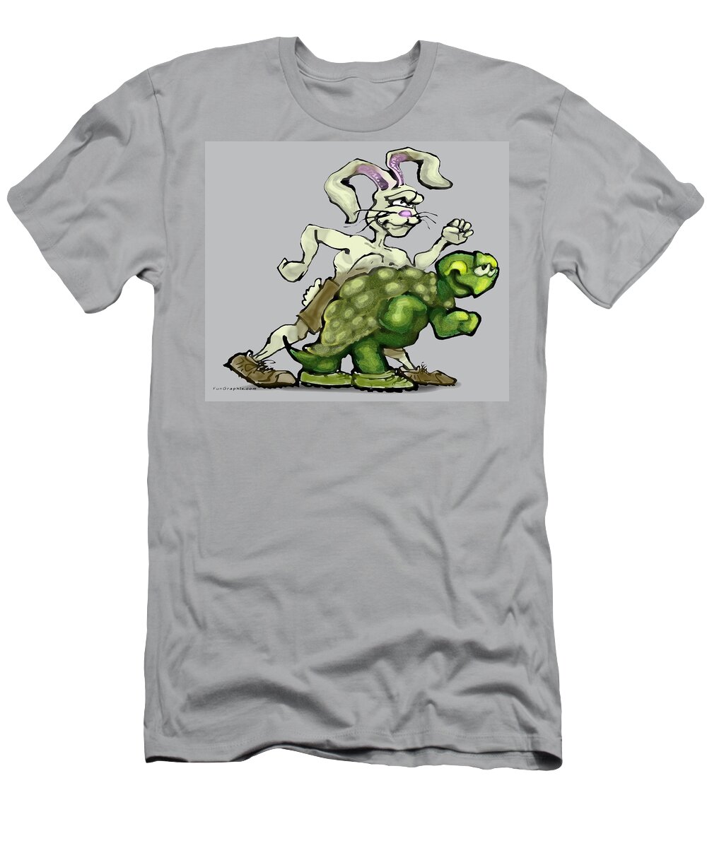 Tortoise T-Shirt featuring the digital art Tortoise and Hare by Kevin Middleton