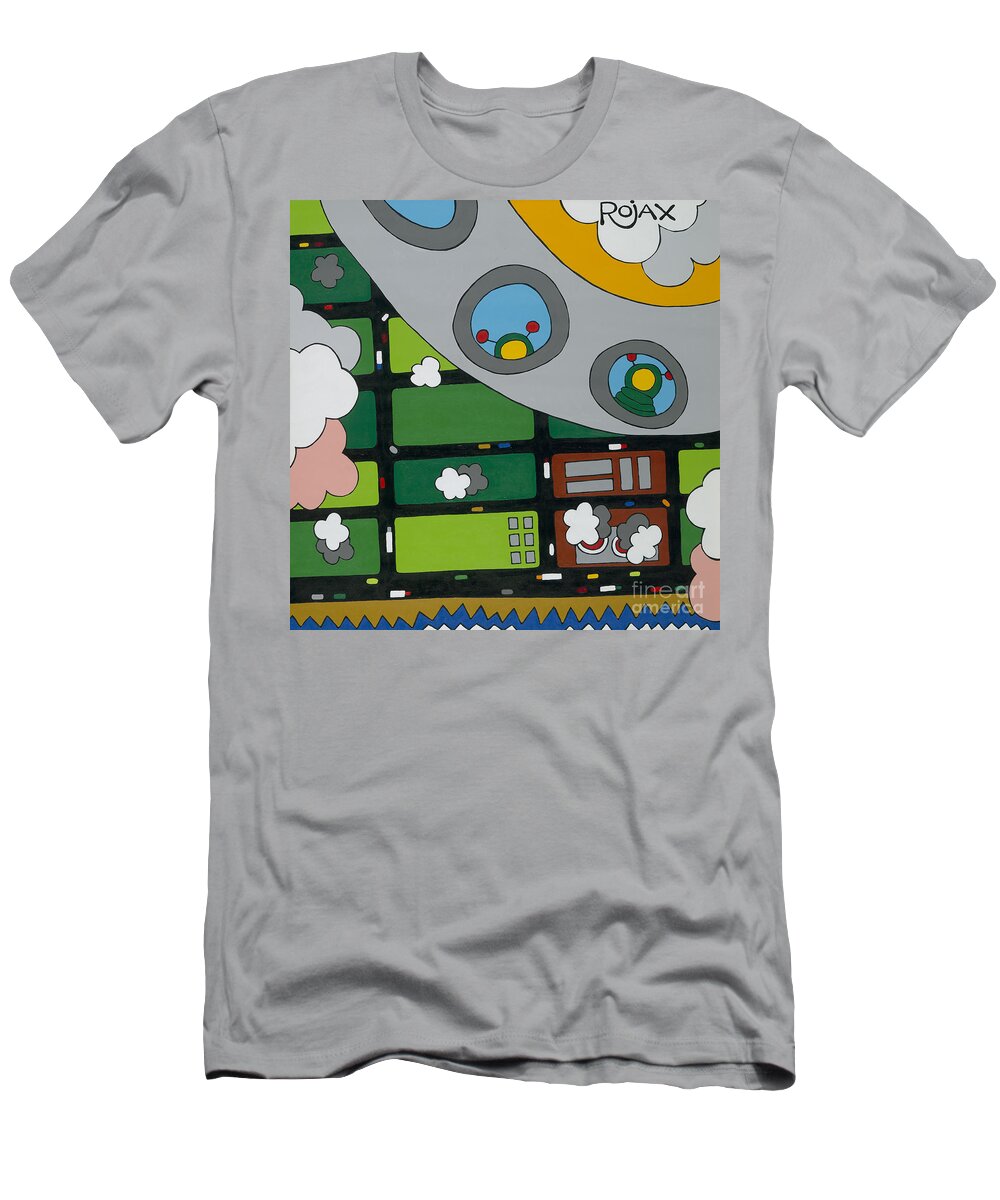 Spaceship T-Shirt featuring the painting Tourists by Rojax Art