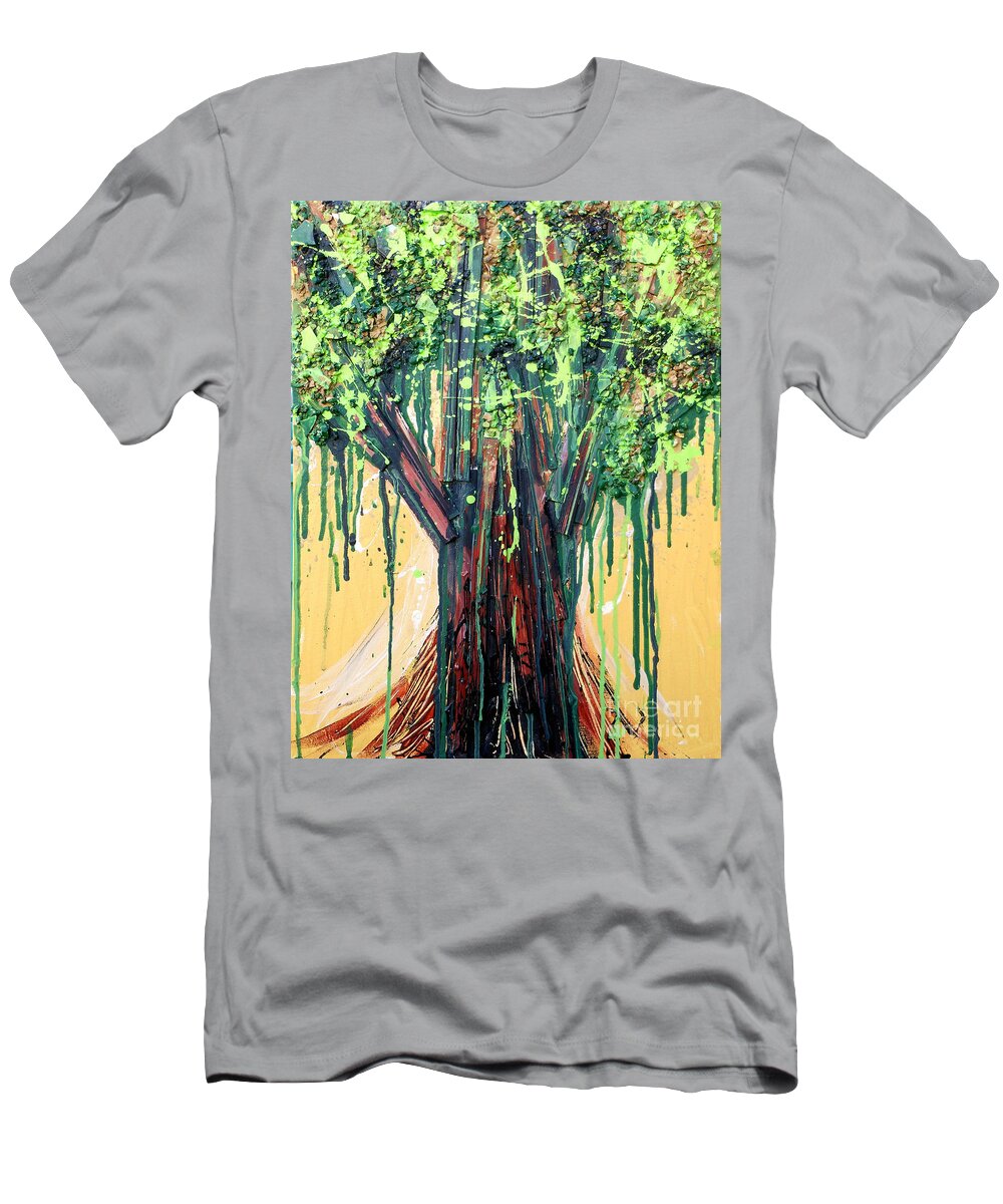 Tree T-Shirt featuring the painting Tree Grit by Genevieve Esson