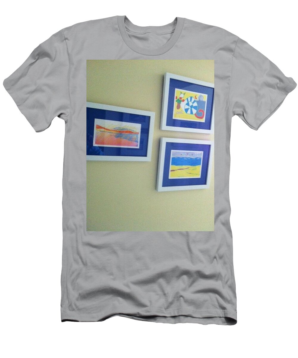 Framing T-Shirt featuring the painting Trio of My Work by Anita Dale Livaditis