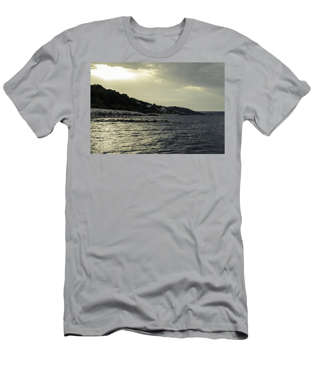 Landscape T-Shirt featuring the photograph Sunset on the beach - Twilight Symphony by AM FineArtPrints