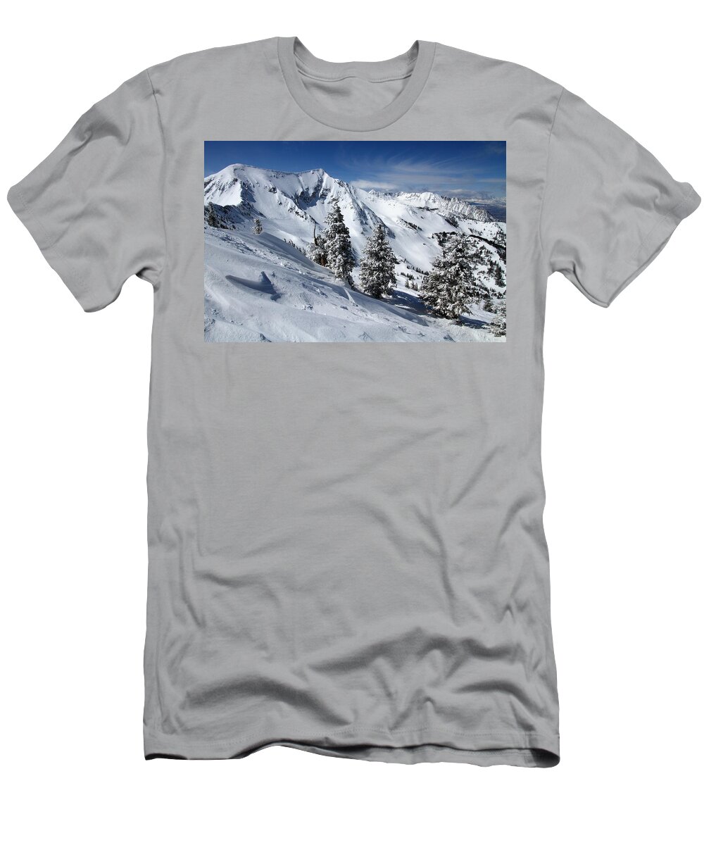 Landscape T-Shirt featuring the photograph Twin Peaks from Hidden Peak by Brett Pelletier
