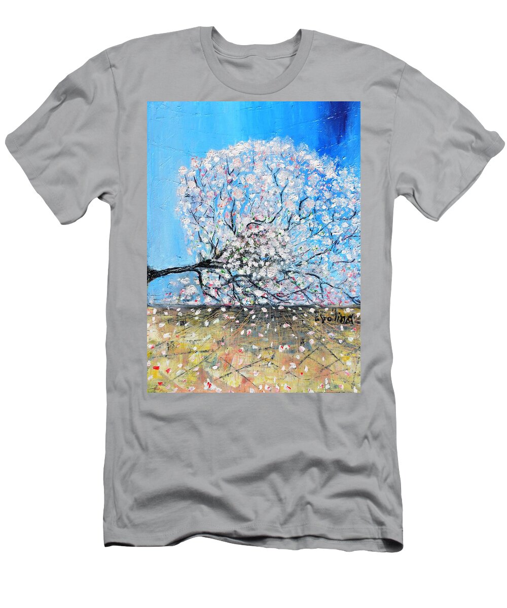 Landscape T-Shirt featuring the painting Unstable Position by Evelina Popilian