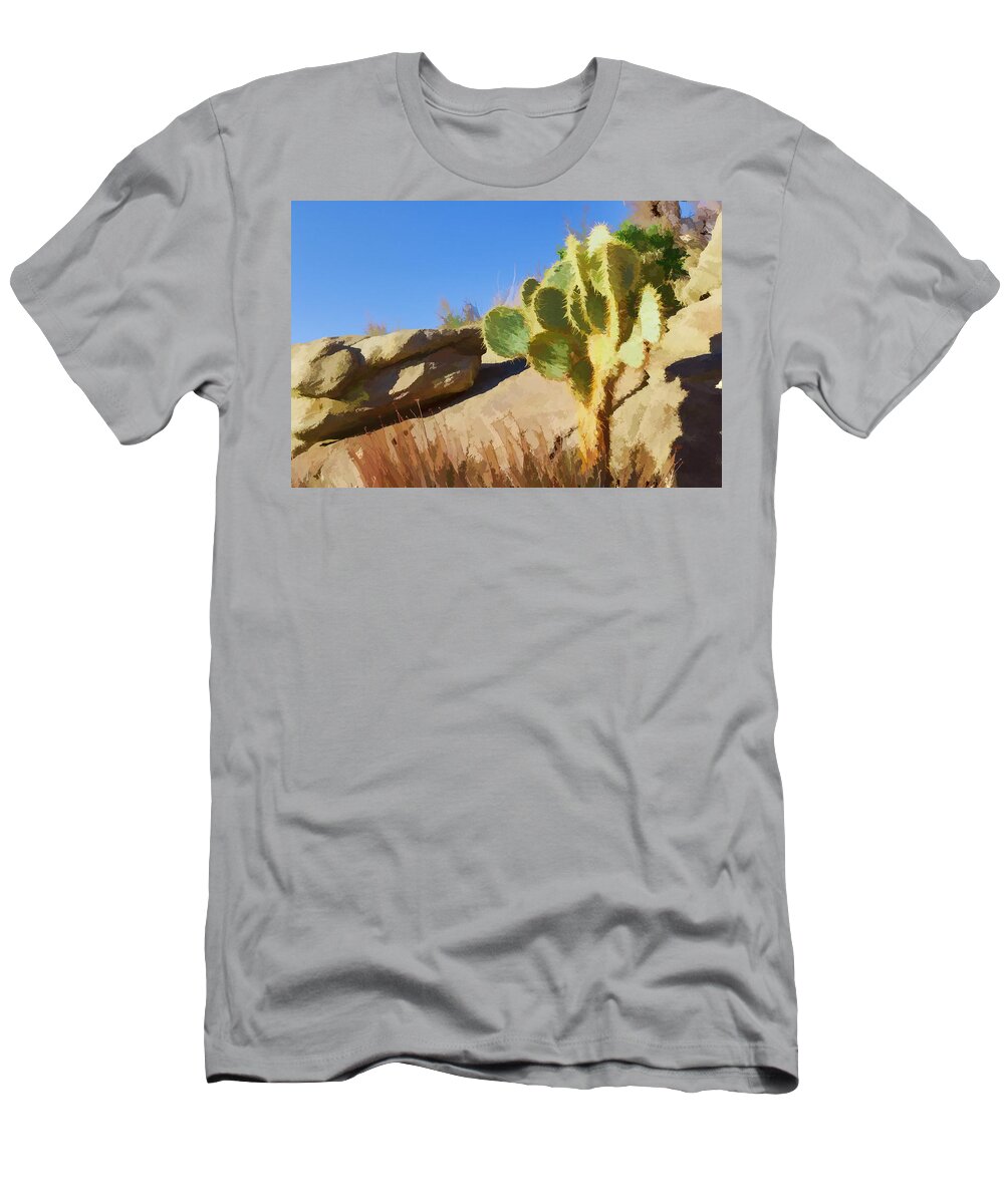Cactus T-Shirt featuring the photograph Uphill all the way by Scott Campbell