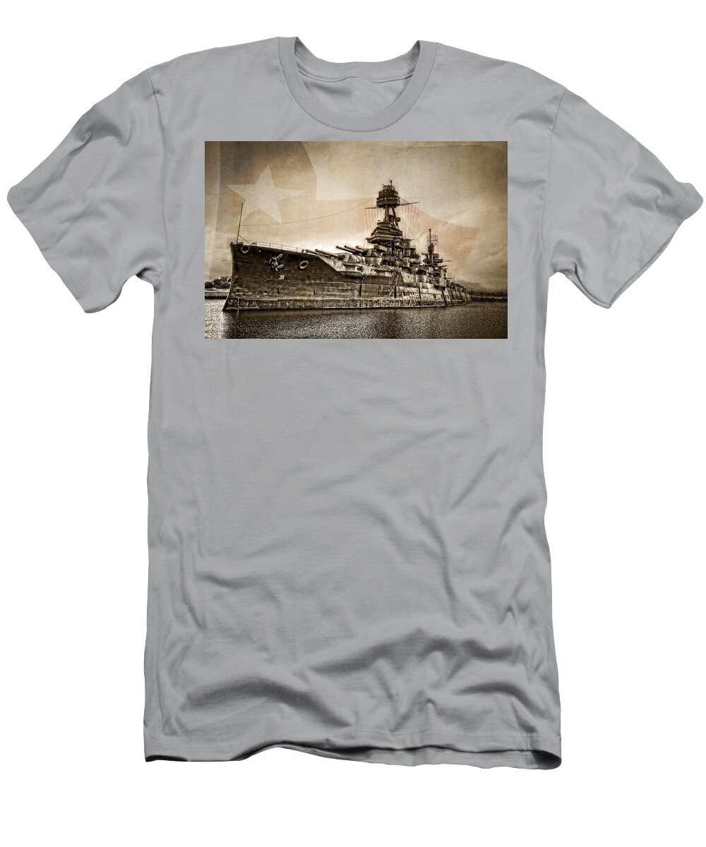 Battleship T-Shirt featuring the photograph U.S.S. Texas by Ken Smith