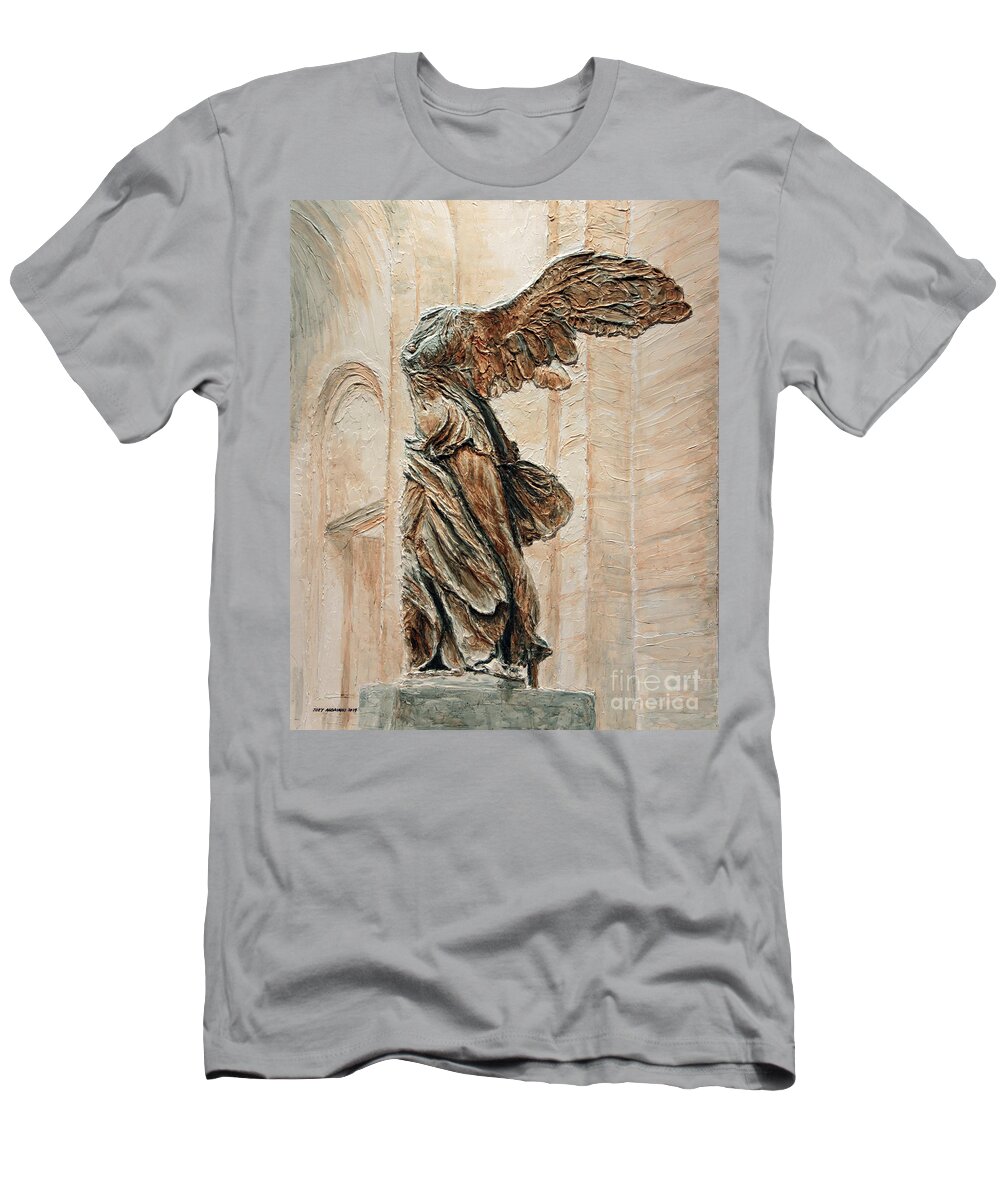 Victory T-Shirt featuring the painting Victory of Samothrace by Joey Agbayani